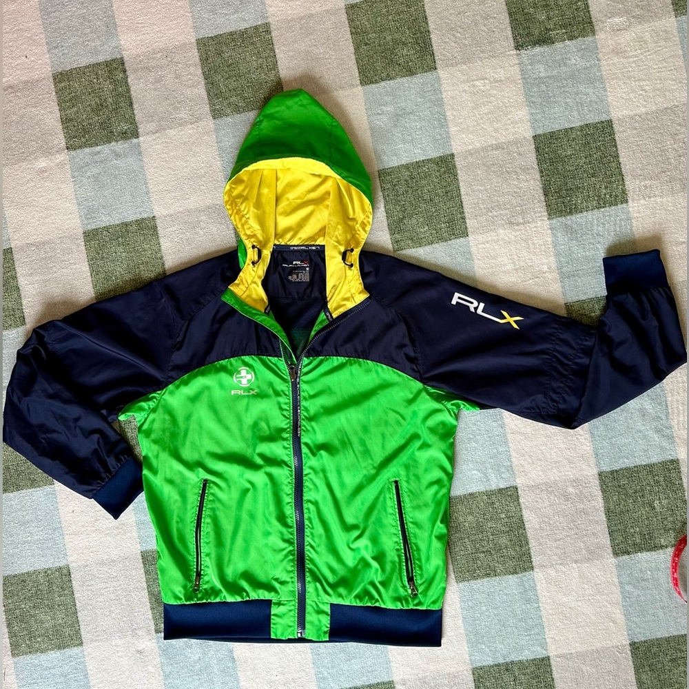 PRE-OWNED VINTAGE RALPH LAUREN RLX FULL ZIP MESH LINED WINDBREAKER MENS MED.